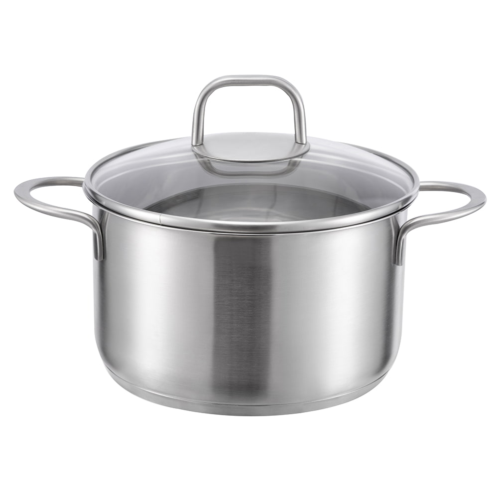 20*9,5CM Dubbelt sidohandtag glaslock stockpot JY-2095NP