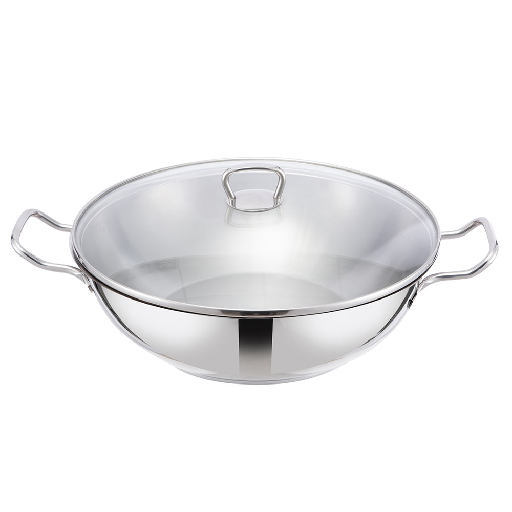 32*9CM Glaslock dubbelt sidohandtag wok JY-3209ST