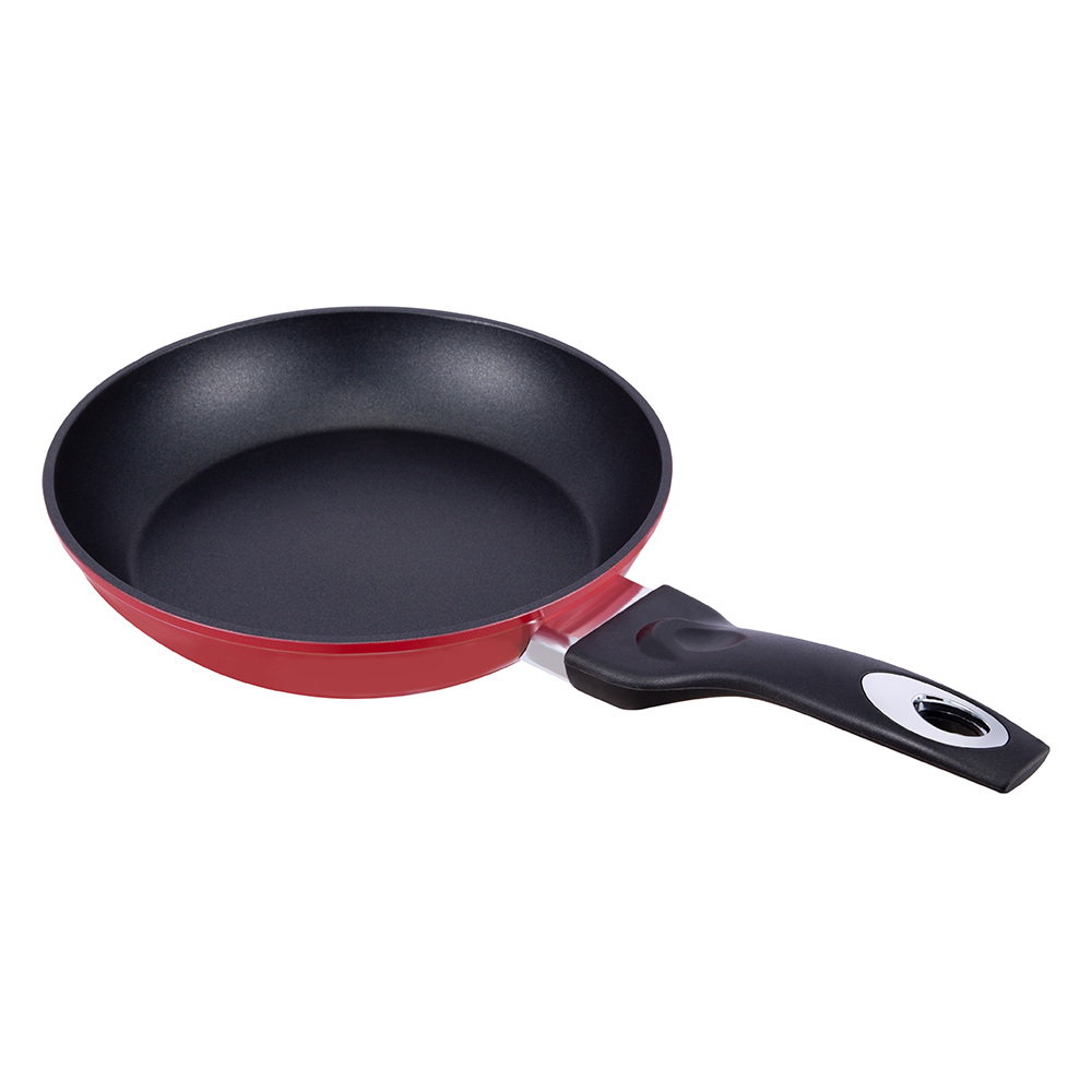 20*4,2cm svart/röd non-stick aluminium stekpanna utan lock JY-RF29-1-2042